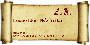 Leopolder Mónika névjegykártya